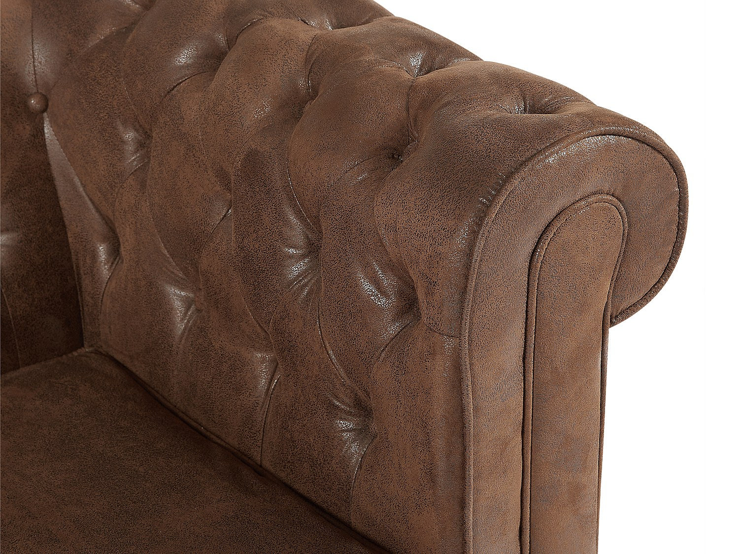 Canapé Chesterfield convertible 3 places marron tissu
