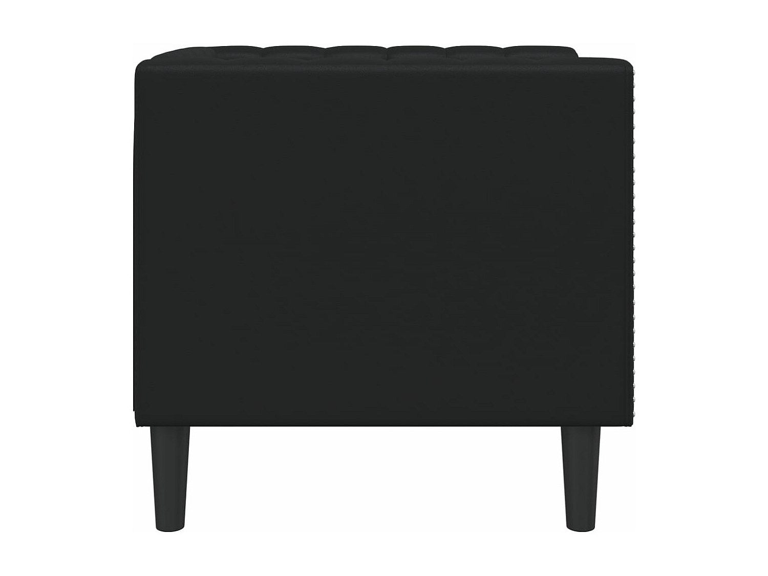 Fauteuil Chesterfield noir simili cuir