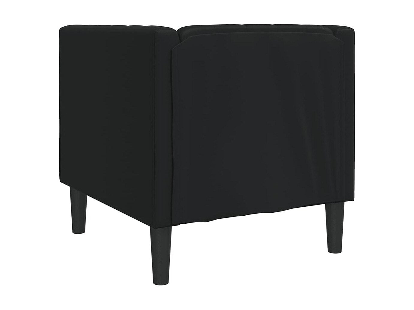 Fauteuil Chesterfield noir simili cuir
