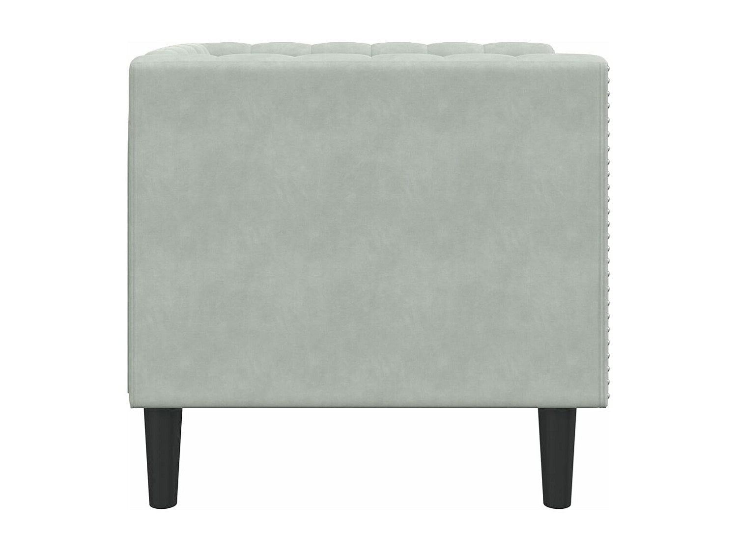 Fauteuil Chesterfield gris velours