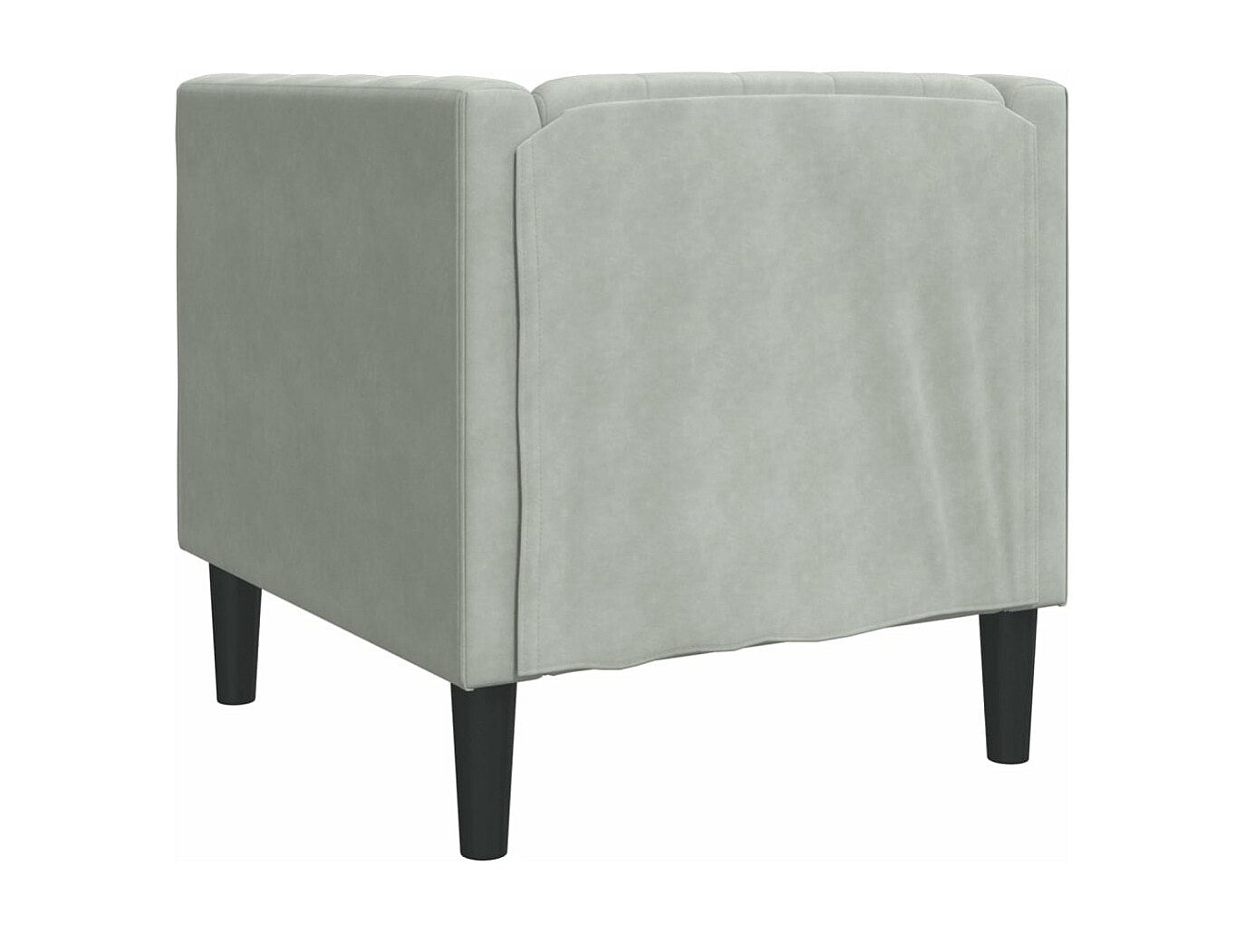 Fauteuil Chesterfield gris velours