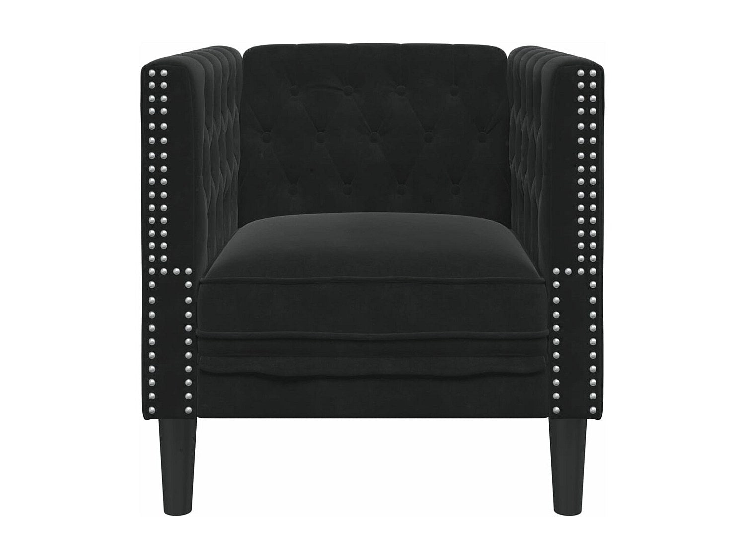 Fauteuil Chesterfield noir velours