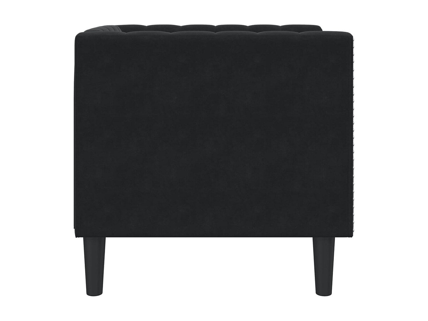 Fauteuil Chesterfield noir velours
