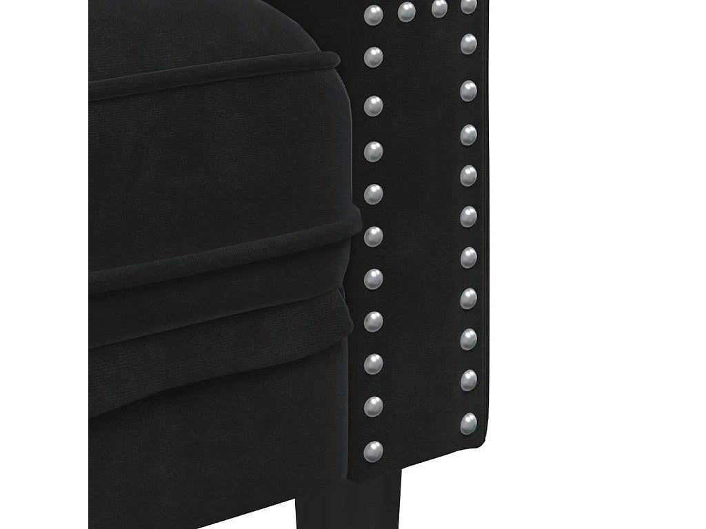 Fauteuil Chesterfield noir velours