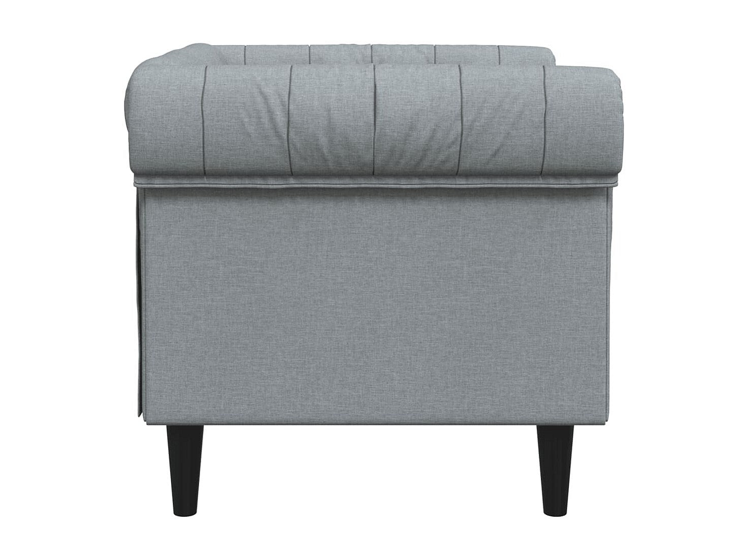Fauteuil Chesterfield gris tissu