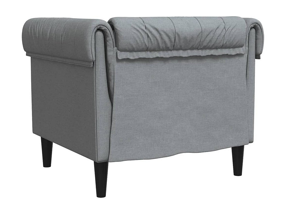 Fauteuil Chesterfield gris tissu