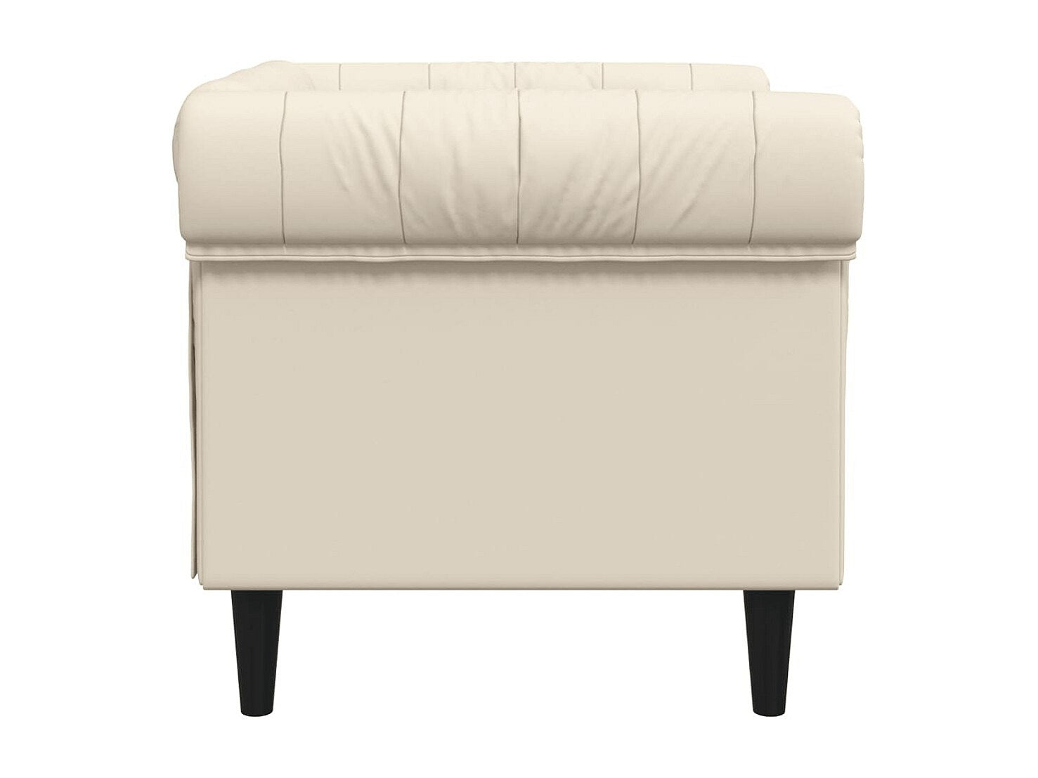 Fauteuil Chesterfield beige tissu