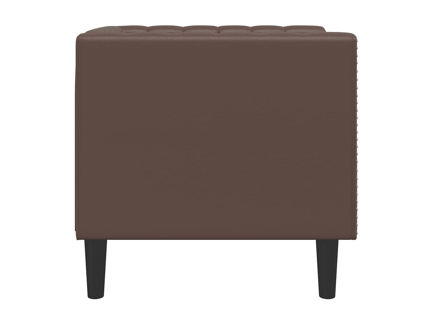 Fauteuil Chesterfield marron simili cuir