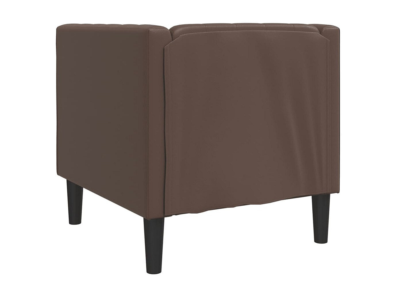 Fauteuil Chesterfield marron simili cuir