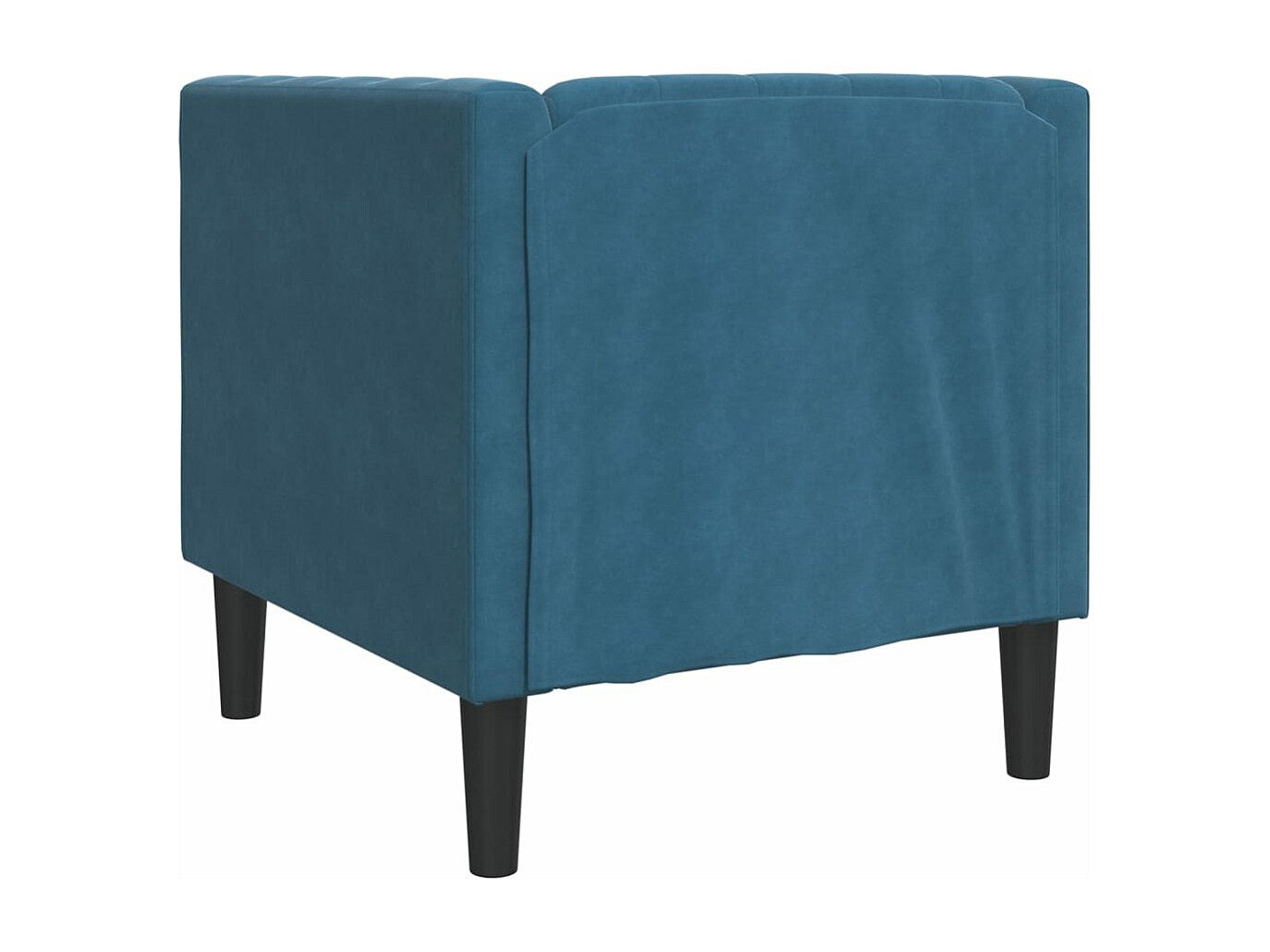 Fauteuil Chesterfield bleu velours