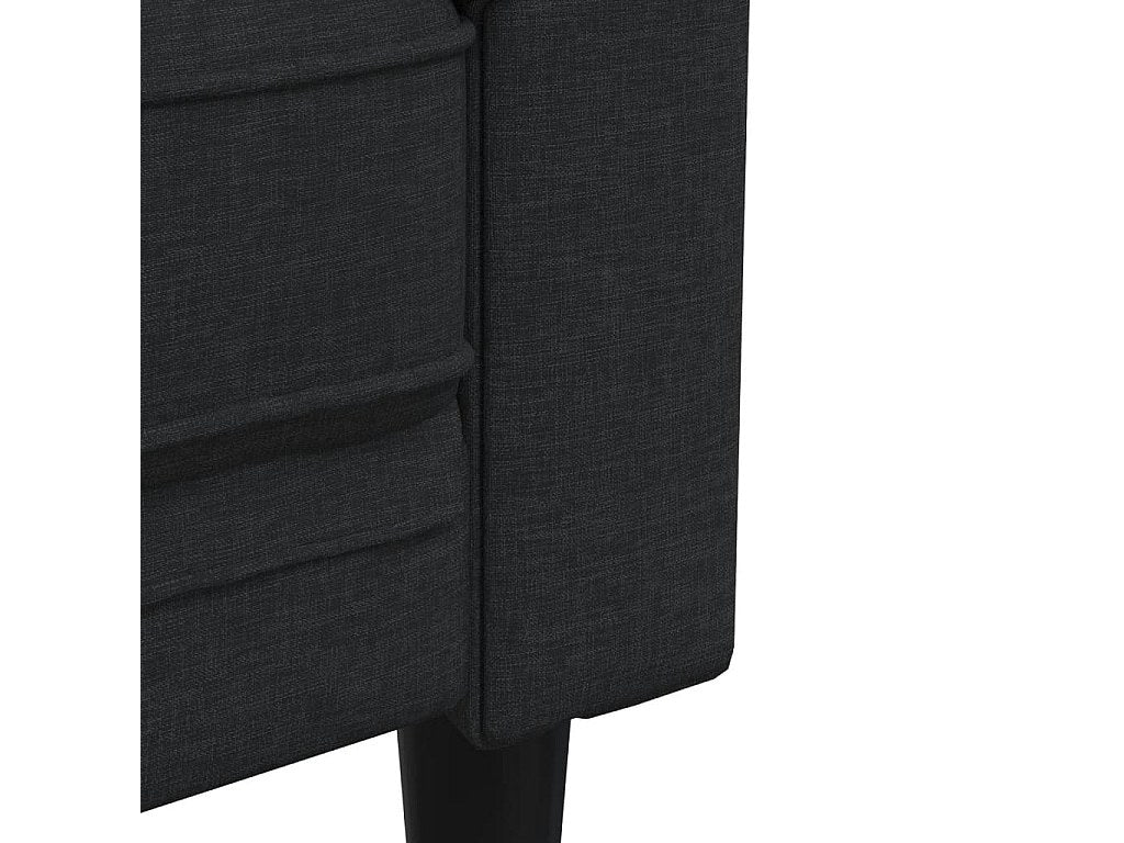 Fauteuil Chesterfield noir tissu