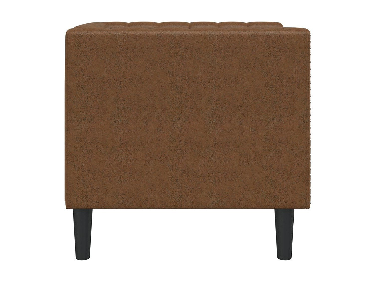Fauteuil Chesterfield marron simili cuir