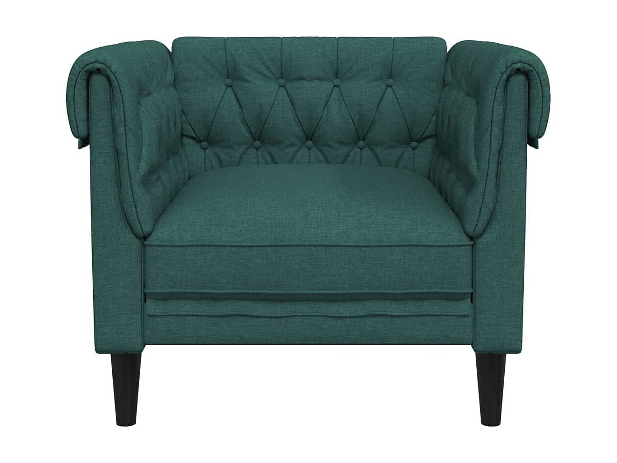 Fauteuil Chesterfield vert tissu