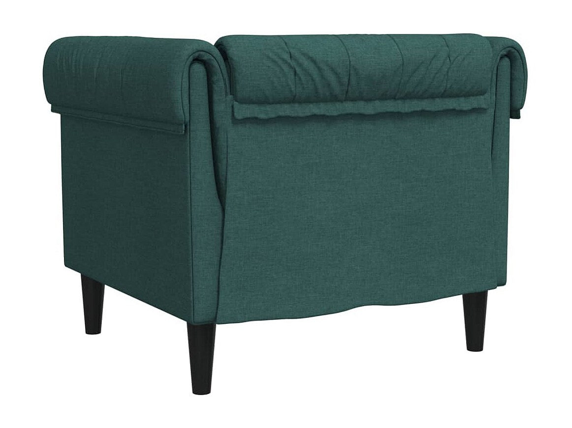 Fauteuil Chesterfield vert tissu