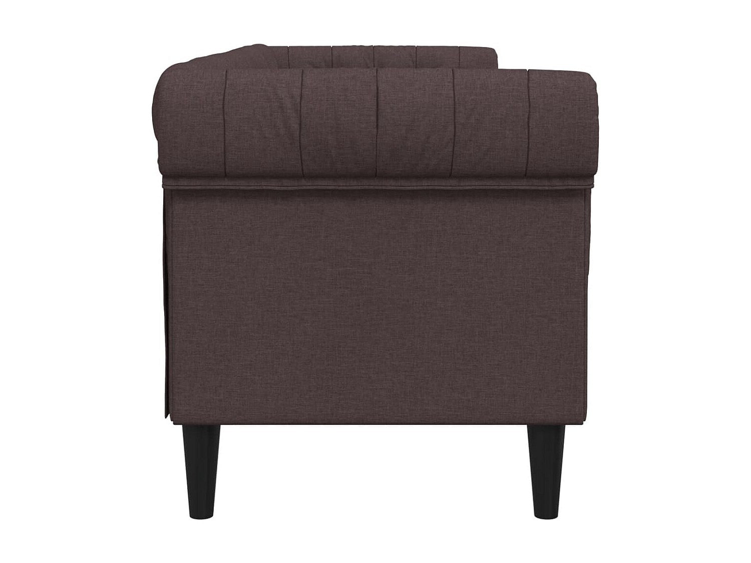 Canapé Chesterfield droit 3 places marron tissu