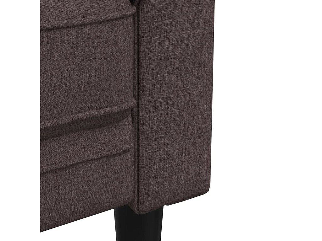 Canapé Chesterfield droit 3 places marron tissu