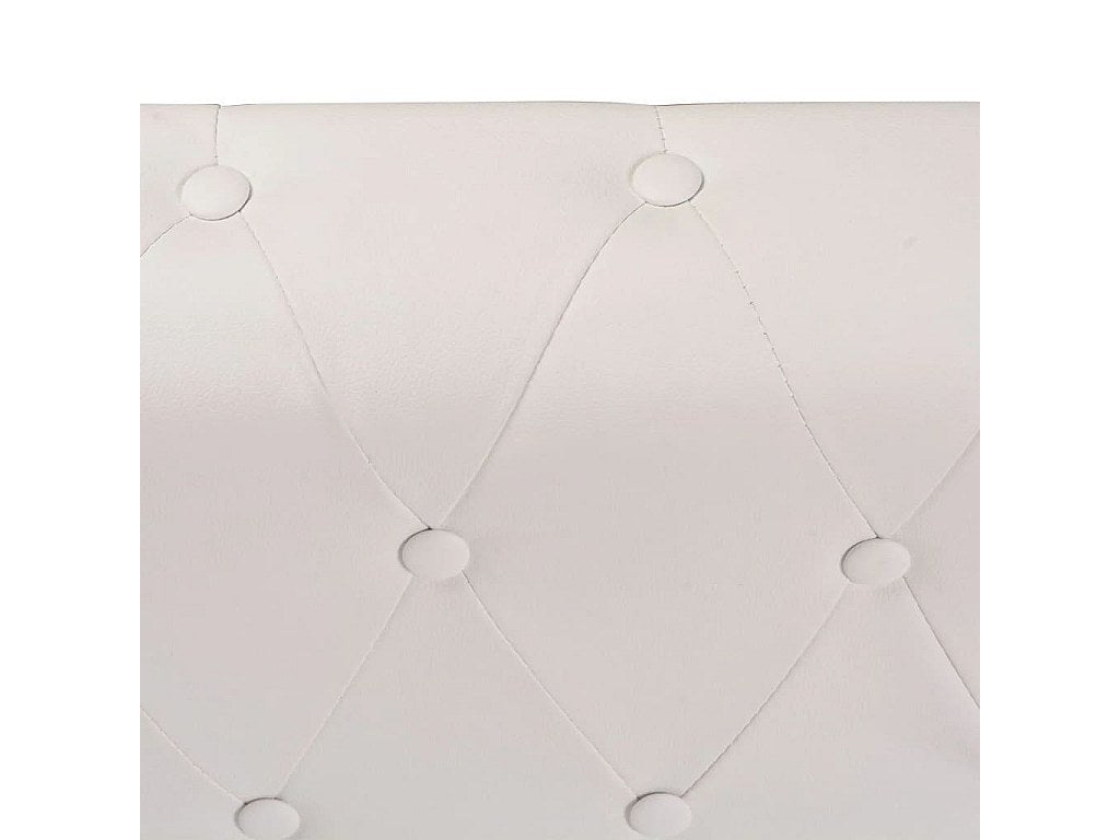 Canapé Chesterfield angle 5 places blanc simili cuir