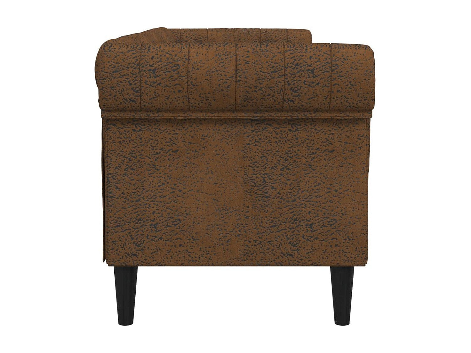 Canapé Chesterfield droit 3 places marron tissu