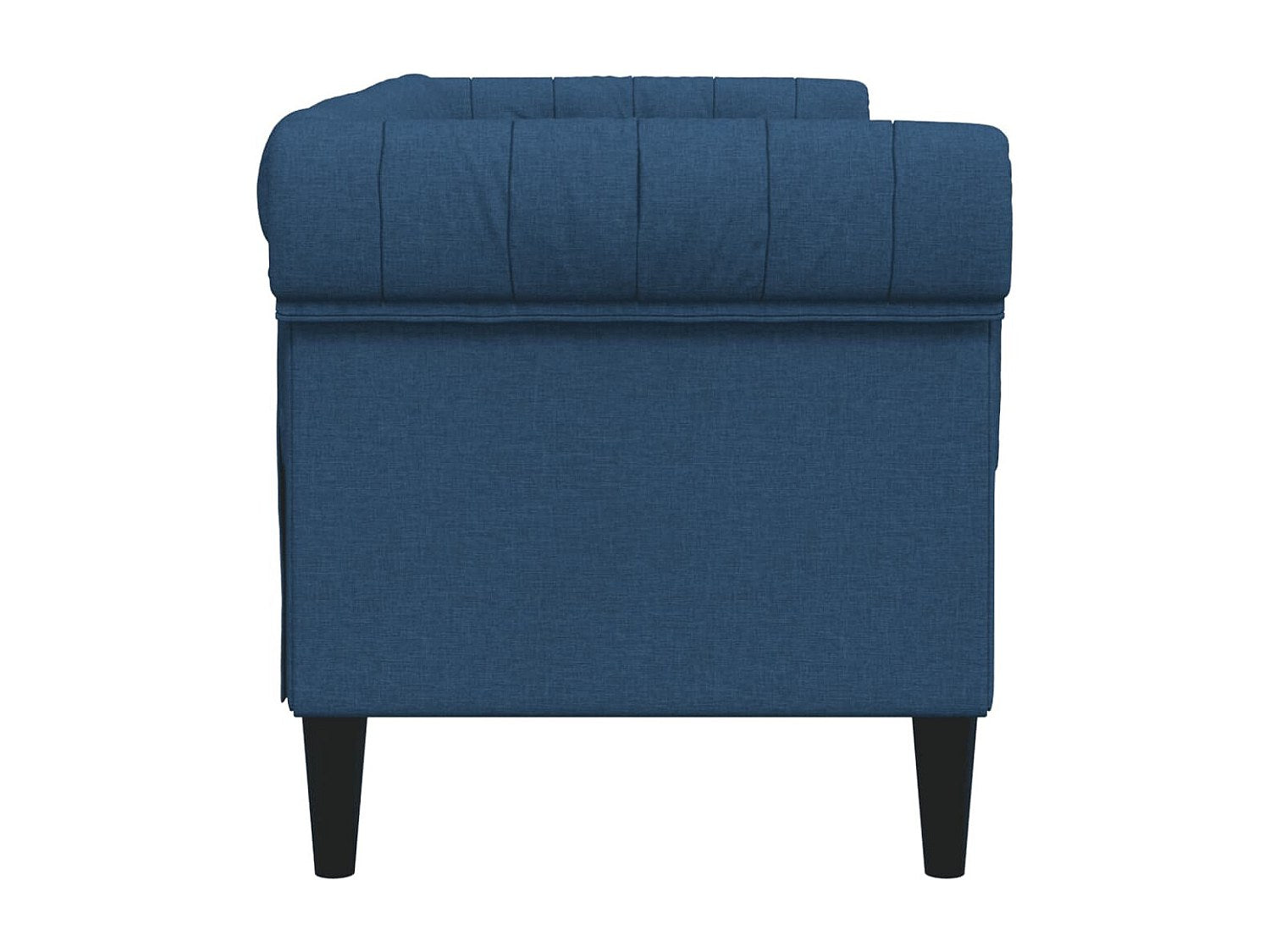 Canapé Chesterfield droit 2 places bleu tissu