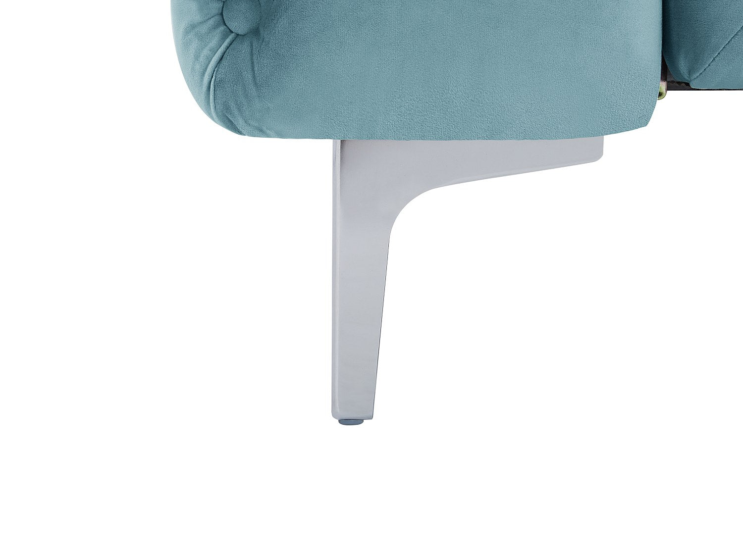 Canapé Chesterfield droit 2 places bleu velours - Edwina