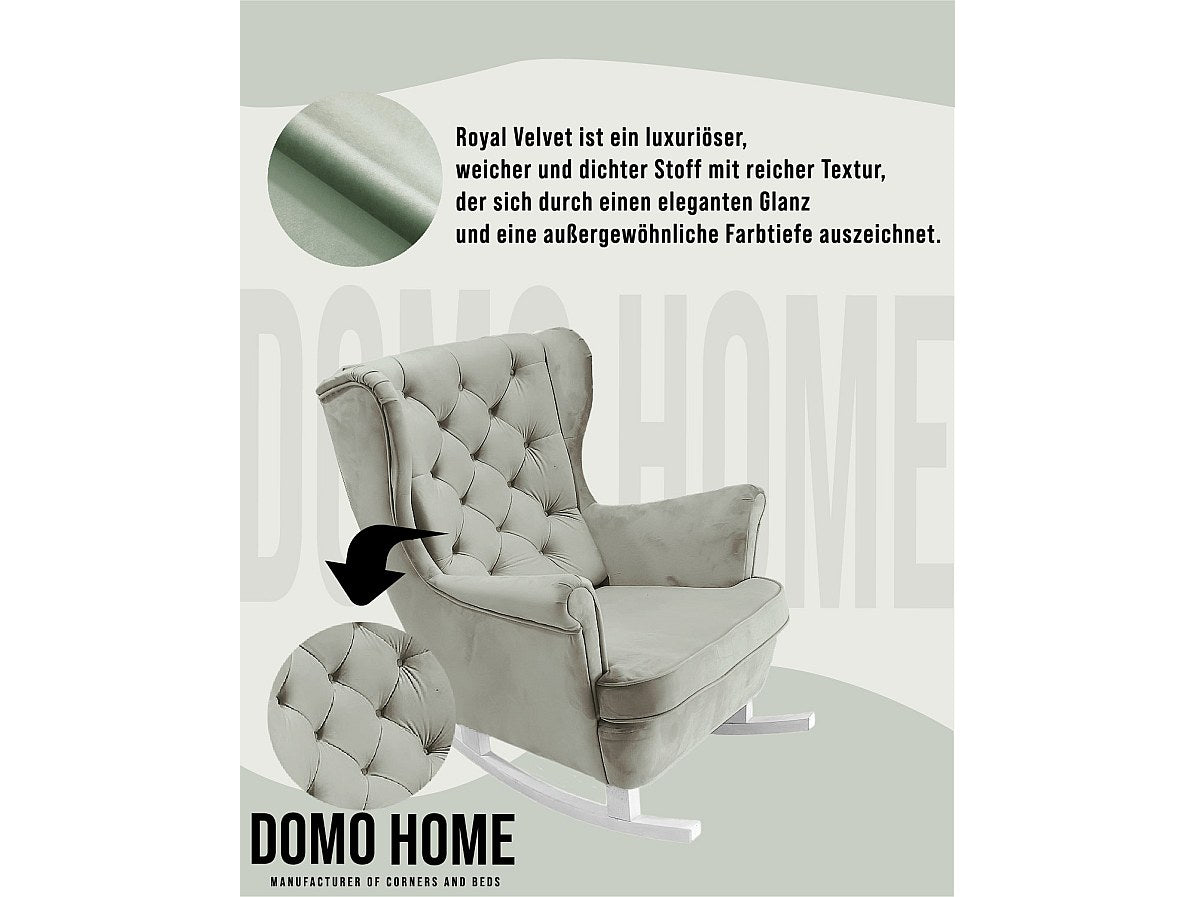 Fauteuil Chesterfield gris tissu