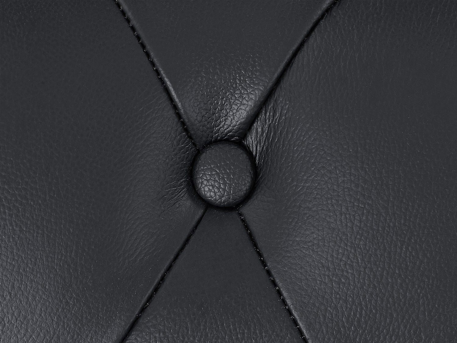 Canapé Chesterfield droit 2 places noir cuir
