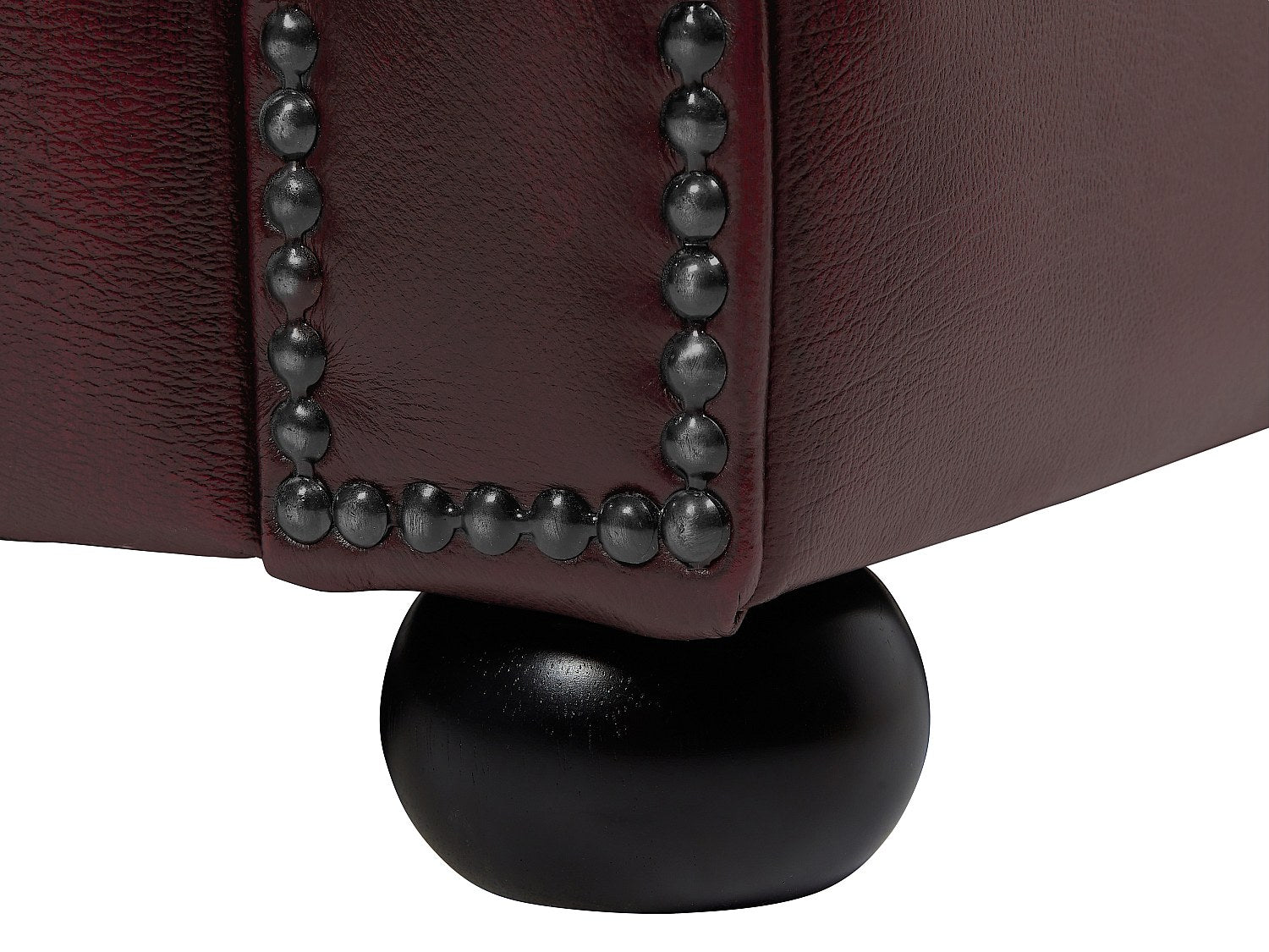 Canapé Chesterfield angle marron cuir - Brenton