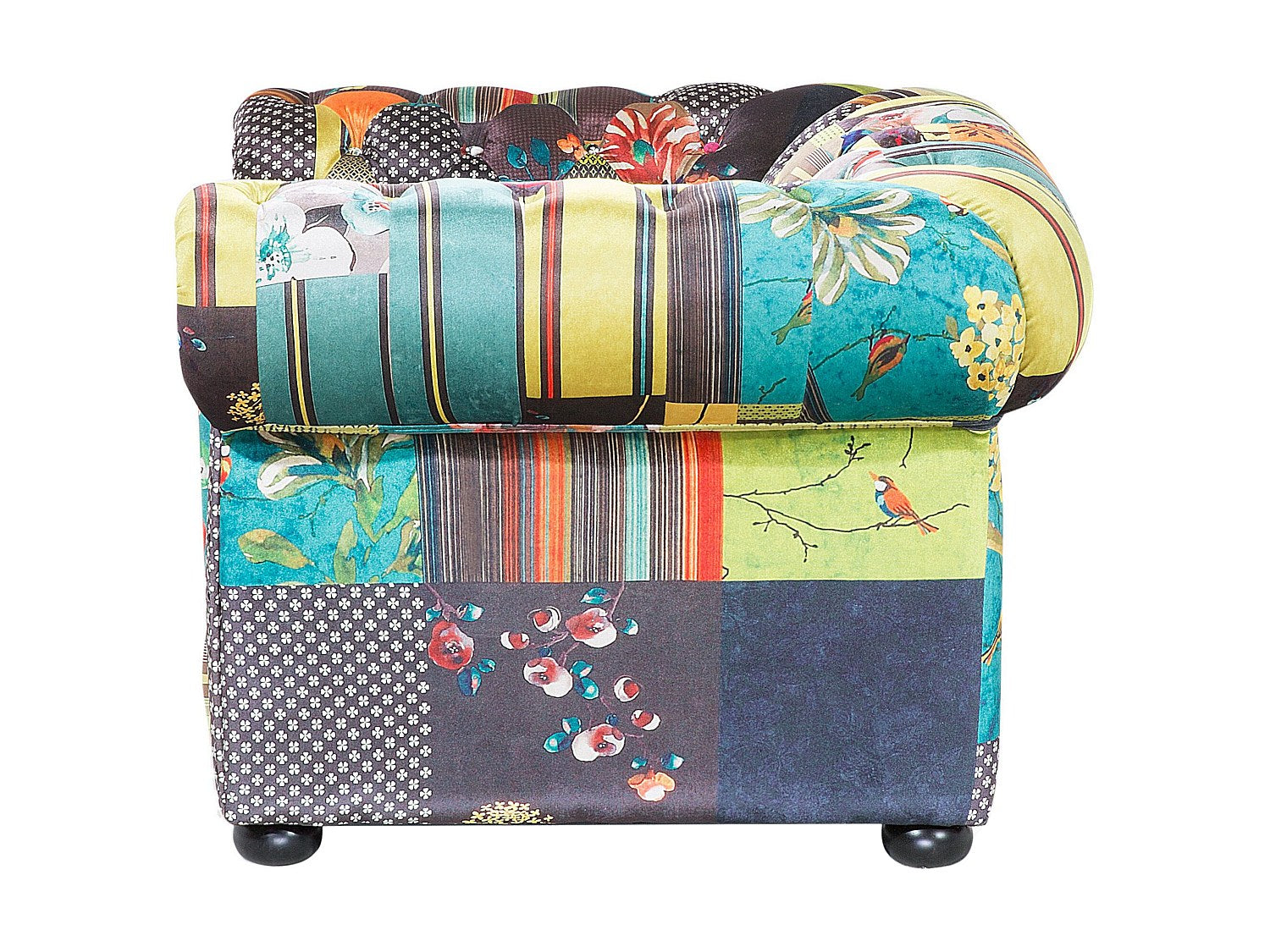 Fauteuil Chesterfield multicolore tissu