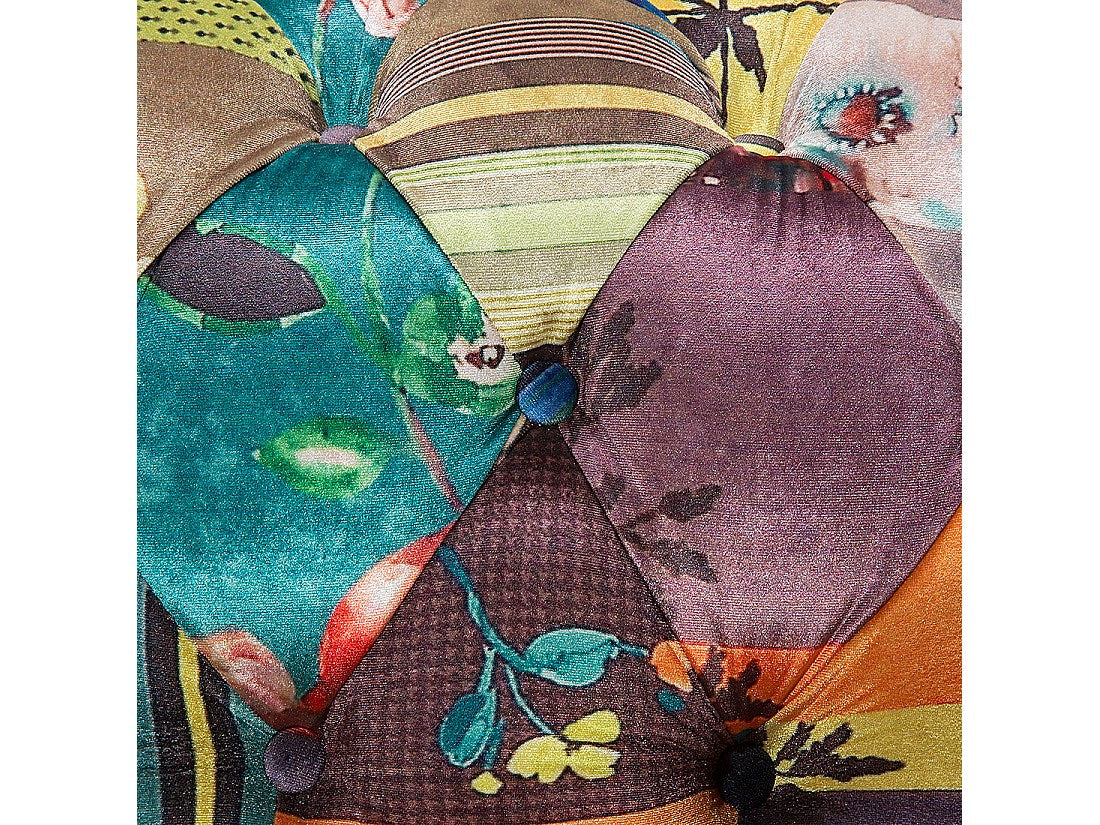 Fauteuil Chesterfield multicolore tissu
