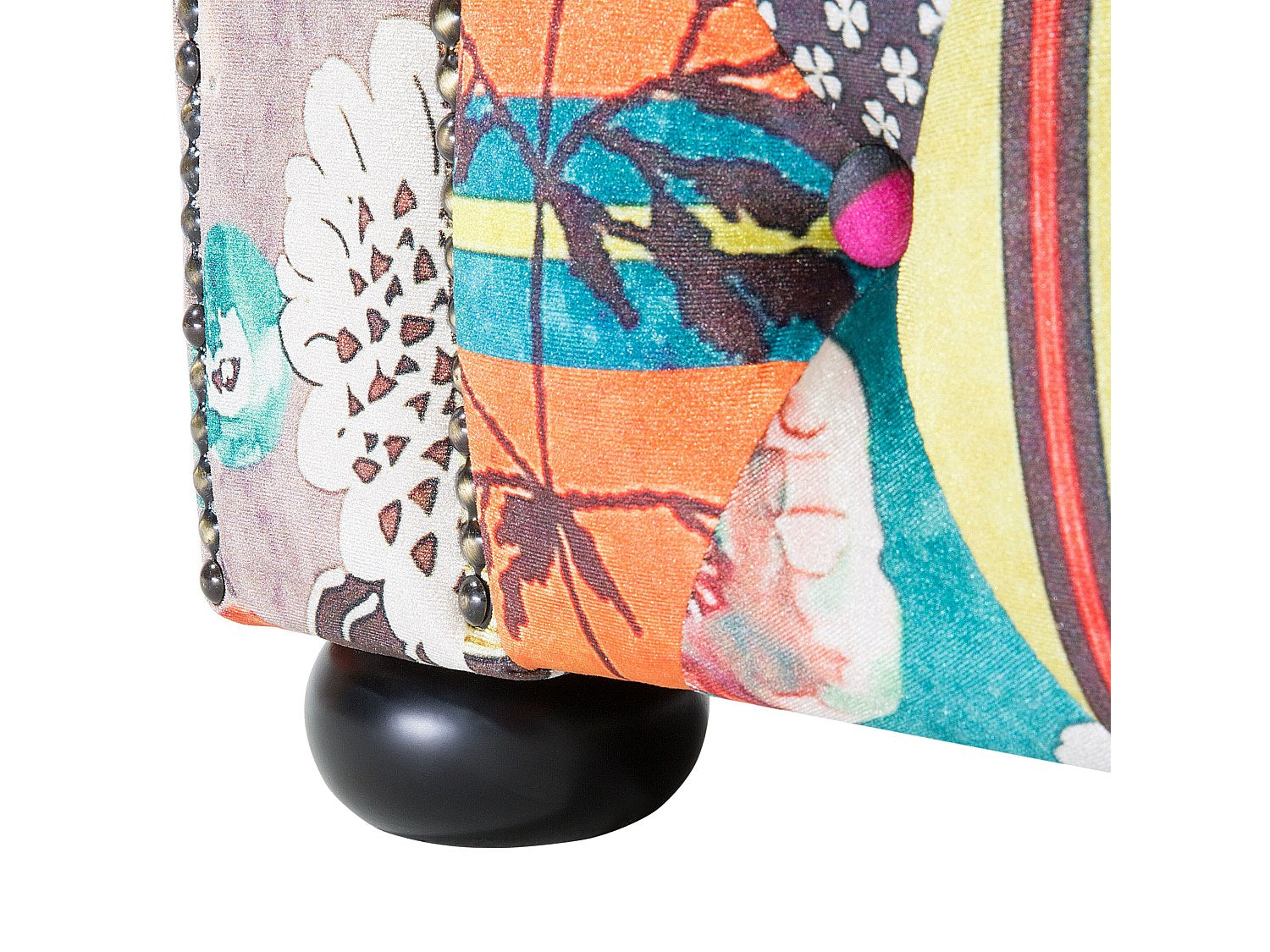 Fauteuil Chesterfield multicolore tissu