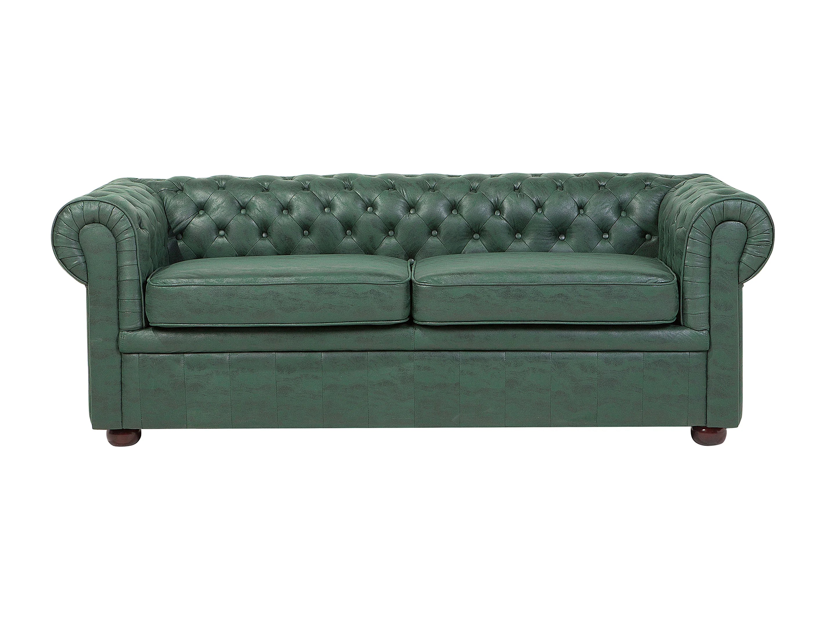 Canapé Chesterfield 3 Places Simili Cuir Vert