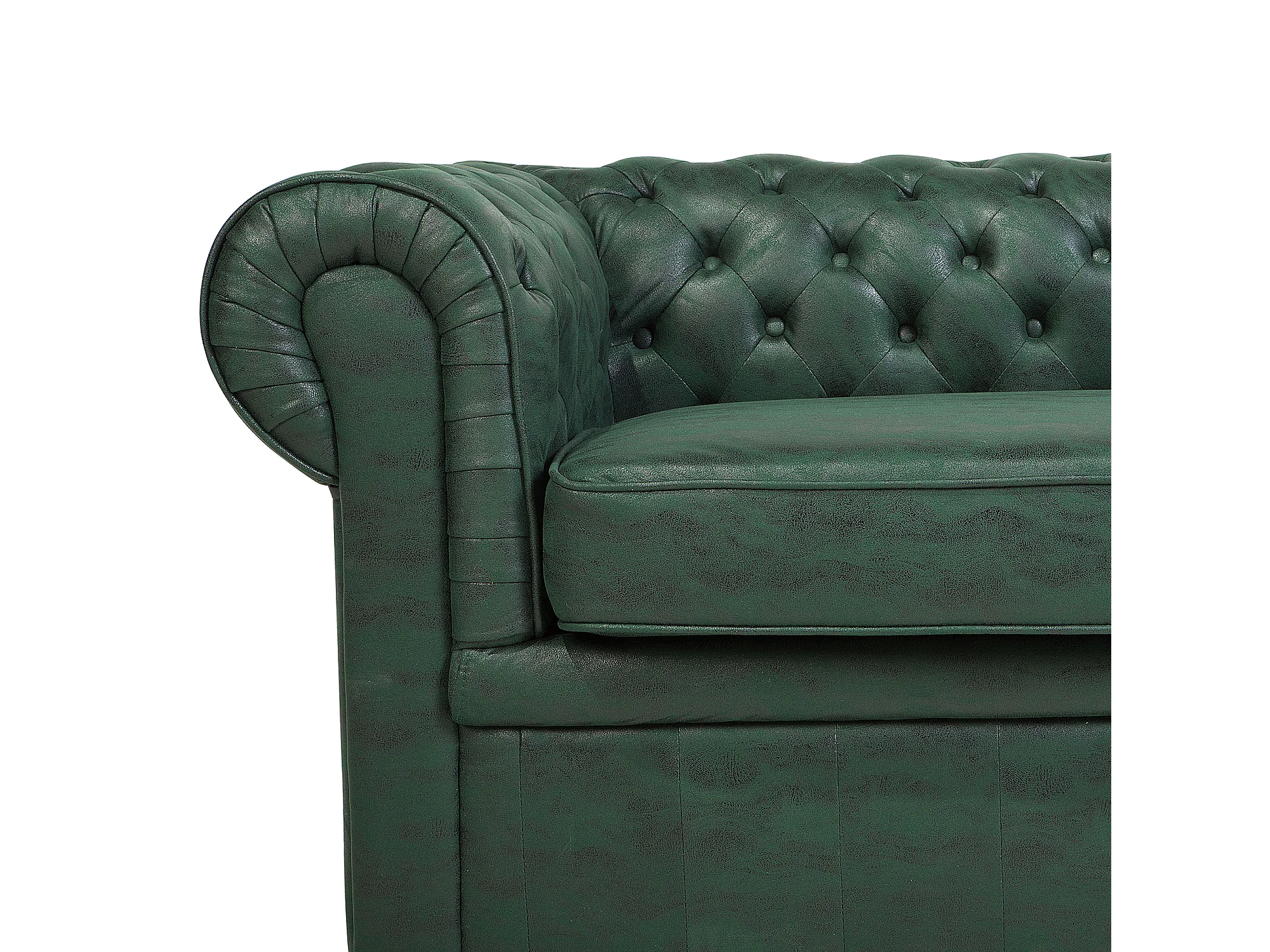 Canapé Chesterfield 3 Places Simili Cuir Vert
