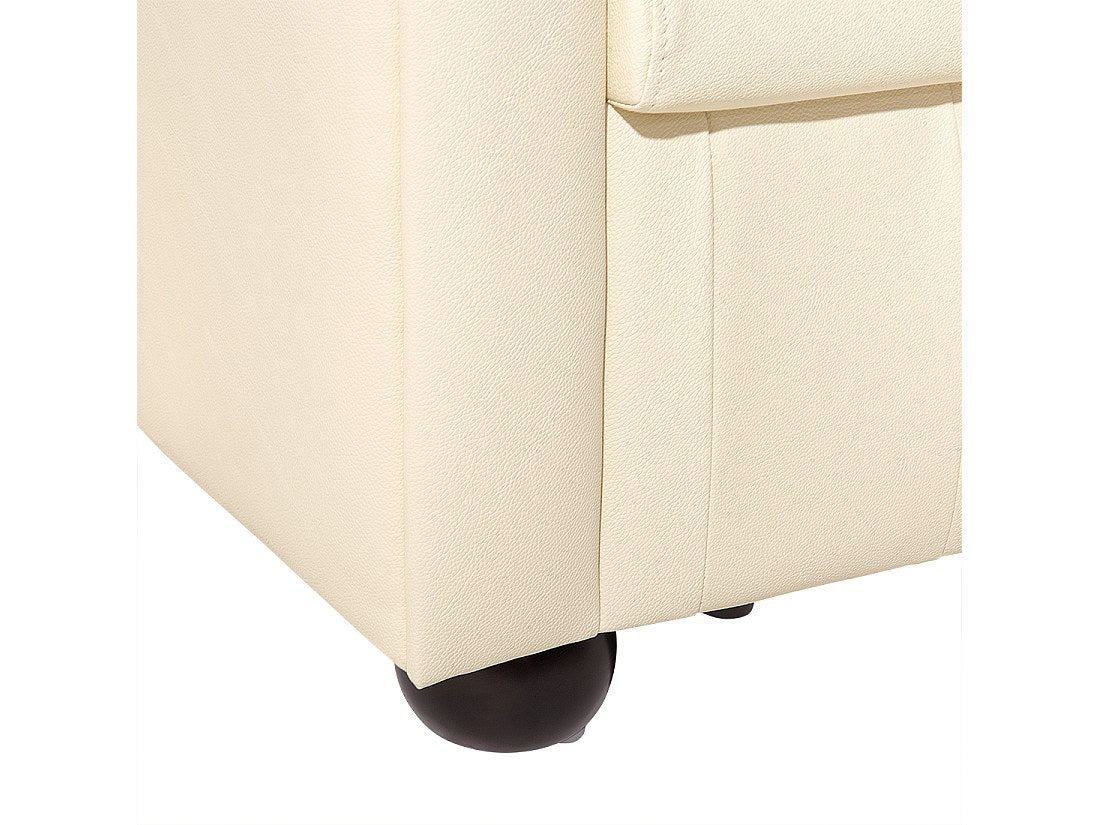 Fauteuil Chesterfield beige cuir