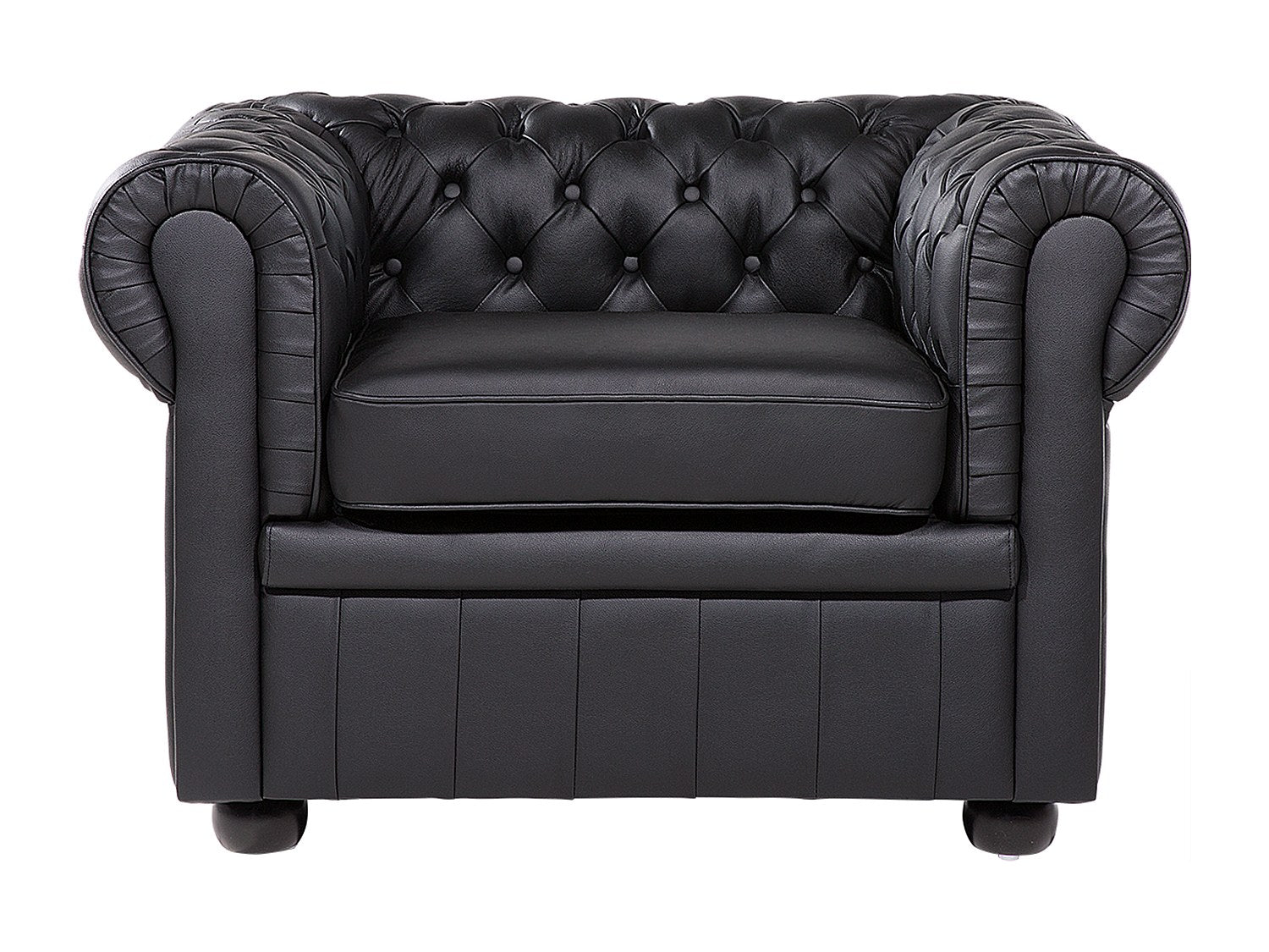 Fauteuil Chesterfield noir cuir