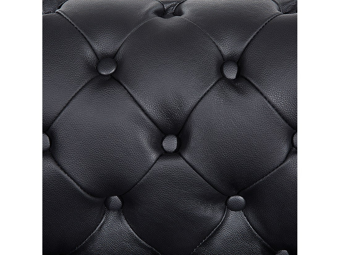 Fauteuil Chesterfield noir cuir