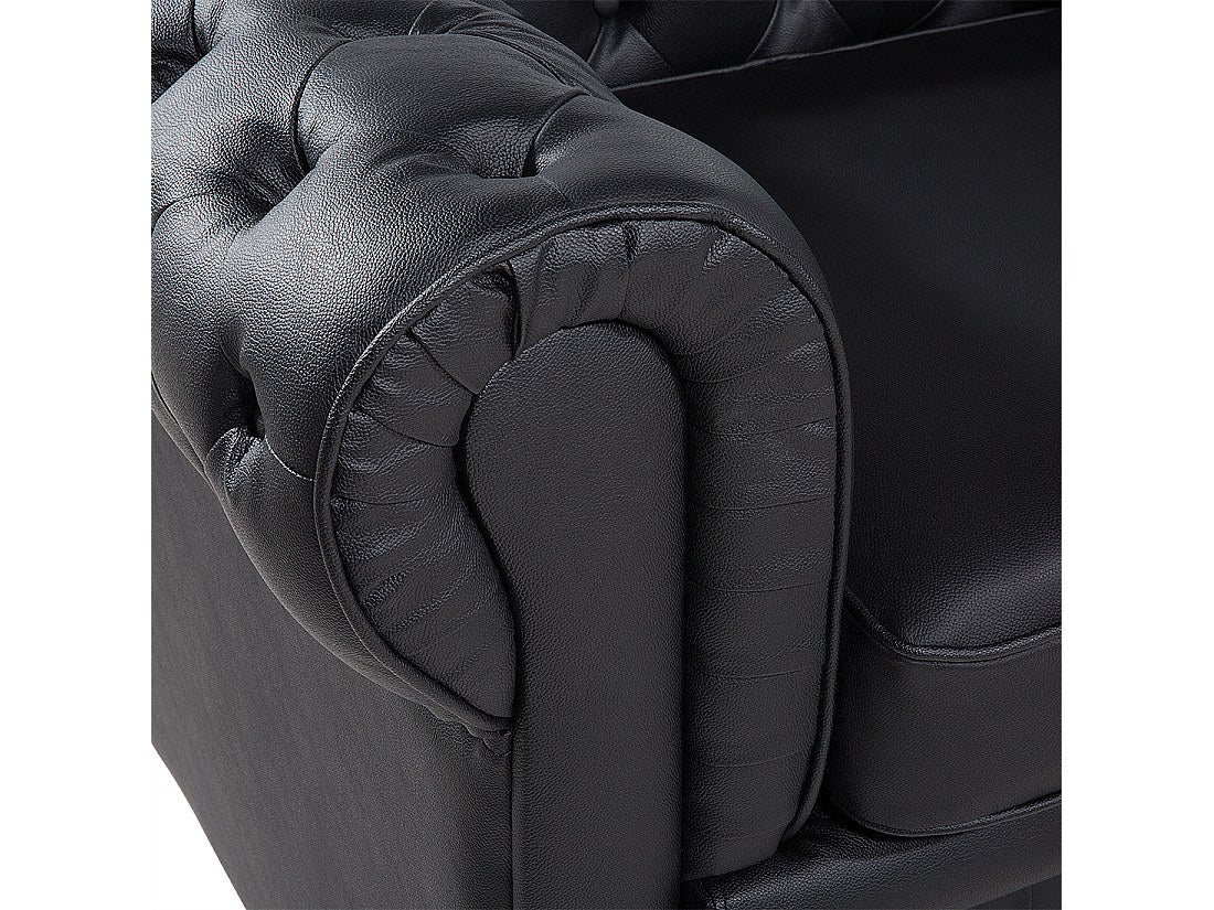 Fauteuil Chesterfield noir cuir