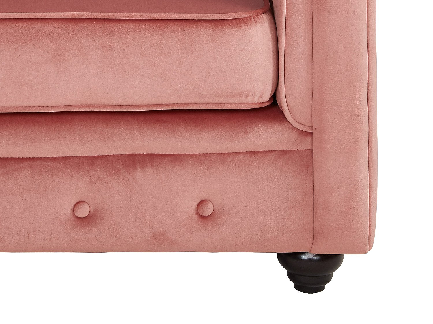 Fauteuil Chesterfield rose velours
