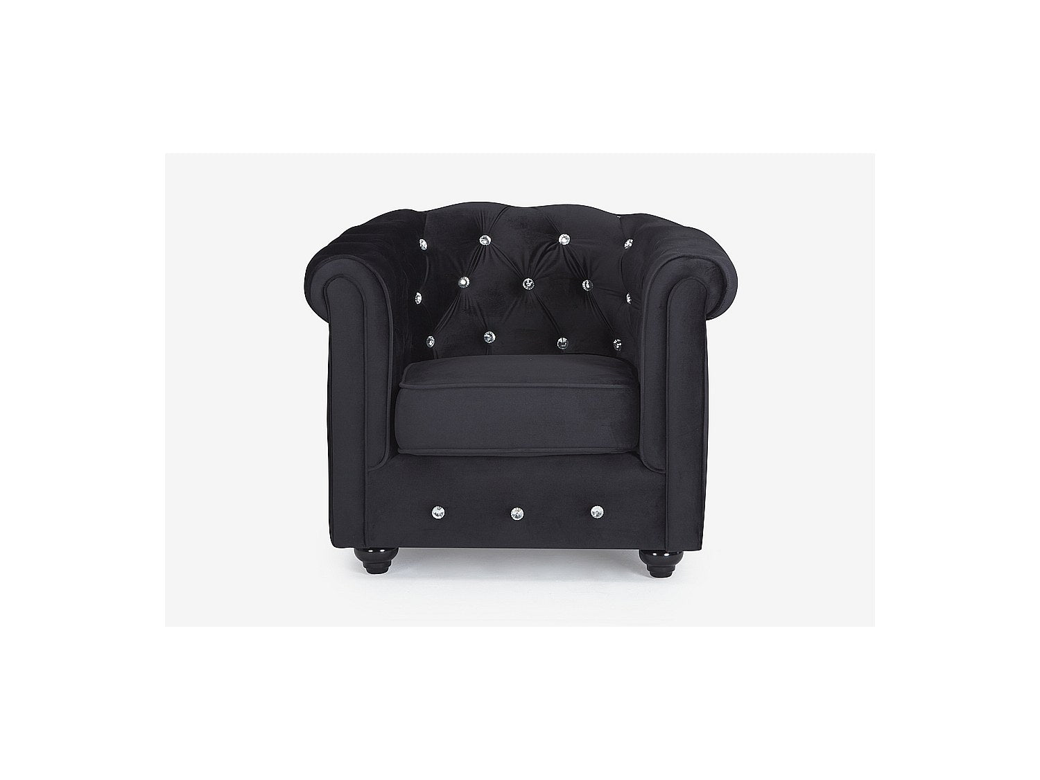 Fauteuil Chesterfield noir velours