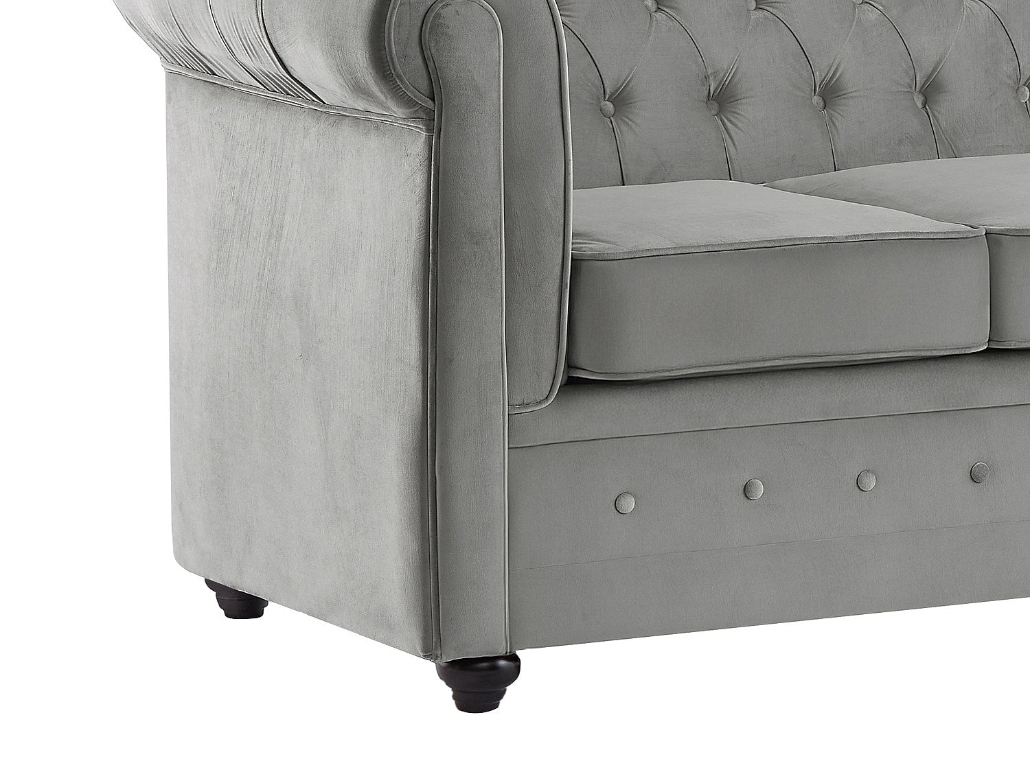 Canapé Chesterfield convertible 3 places gris velours