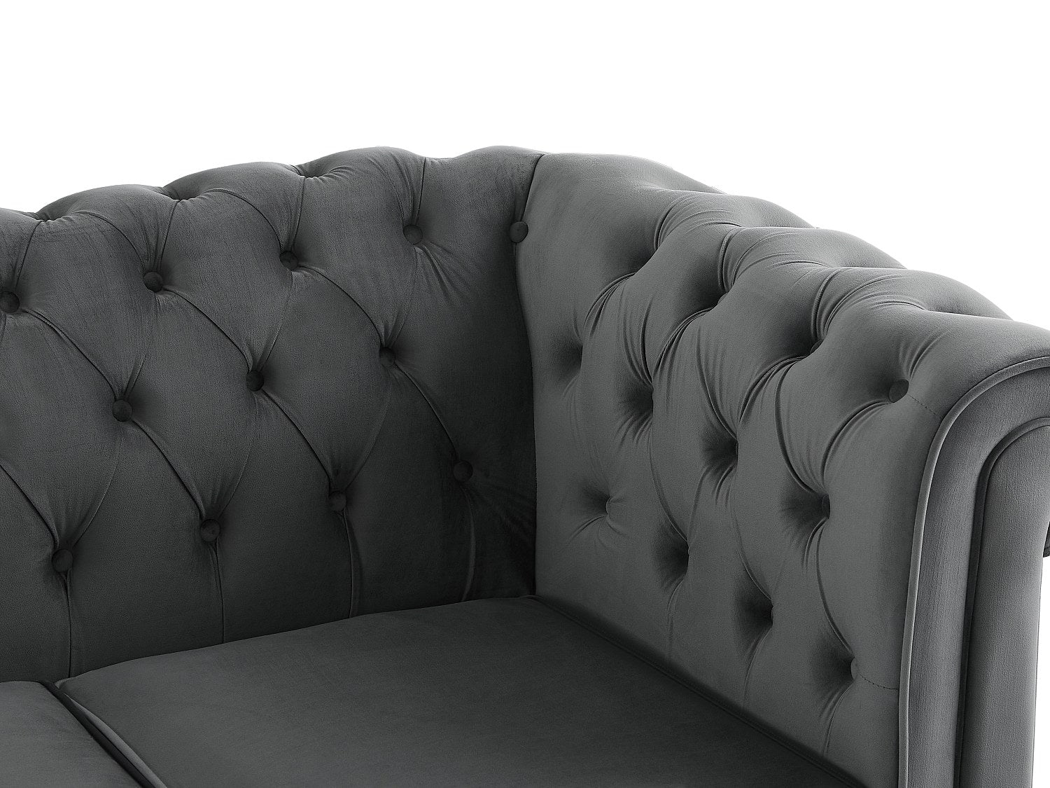 Canapé Chesterfield convertible 3 places gris velours