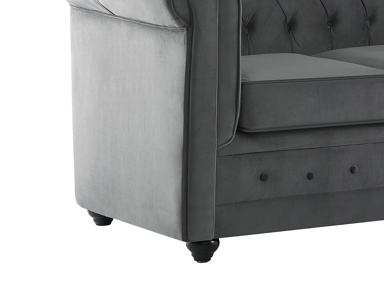 Canapé Chesterfield convertible 3 places gris velours