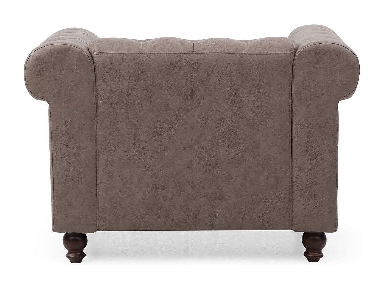 Fauteuil Chesterfield marron tissu