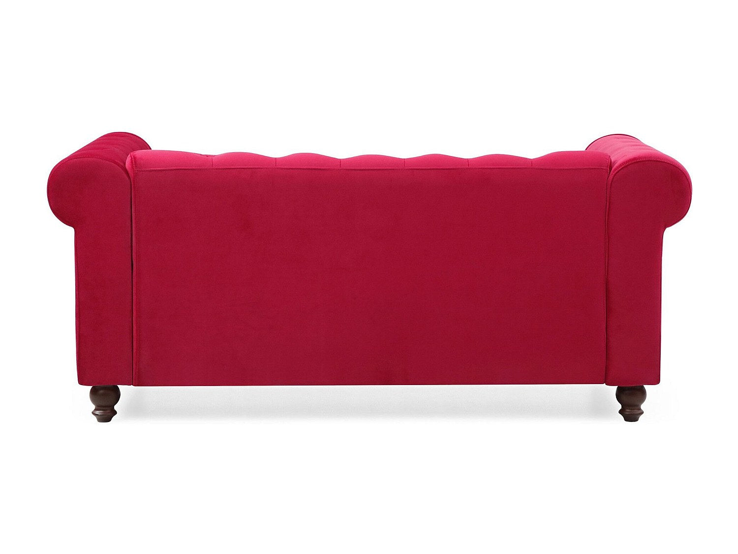 Canapé Chesterfield droit 2 places rouge velours