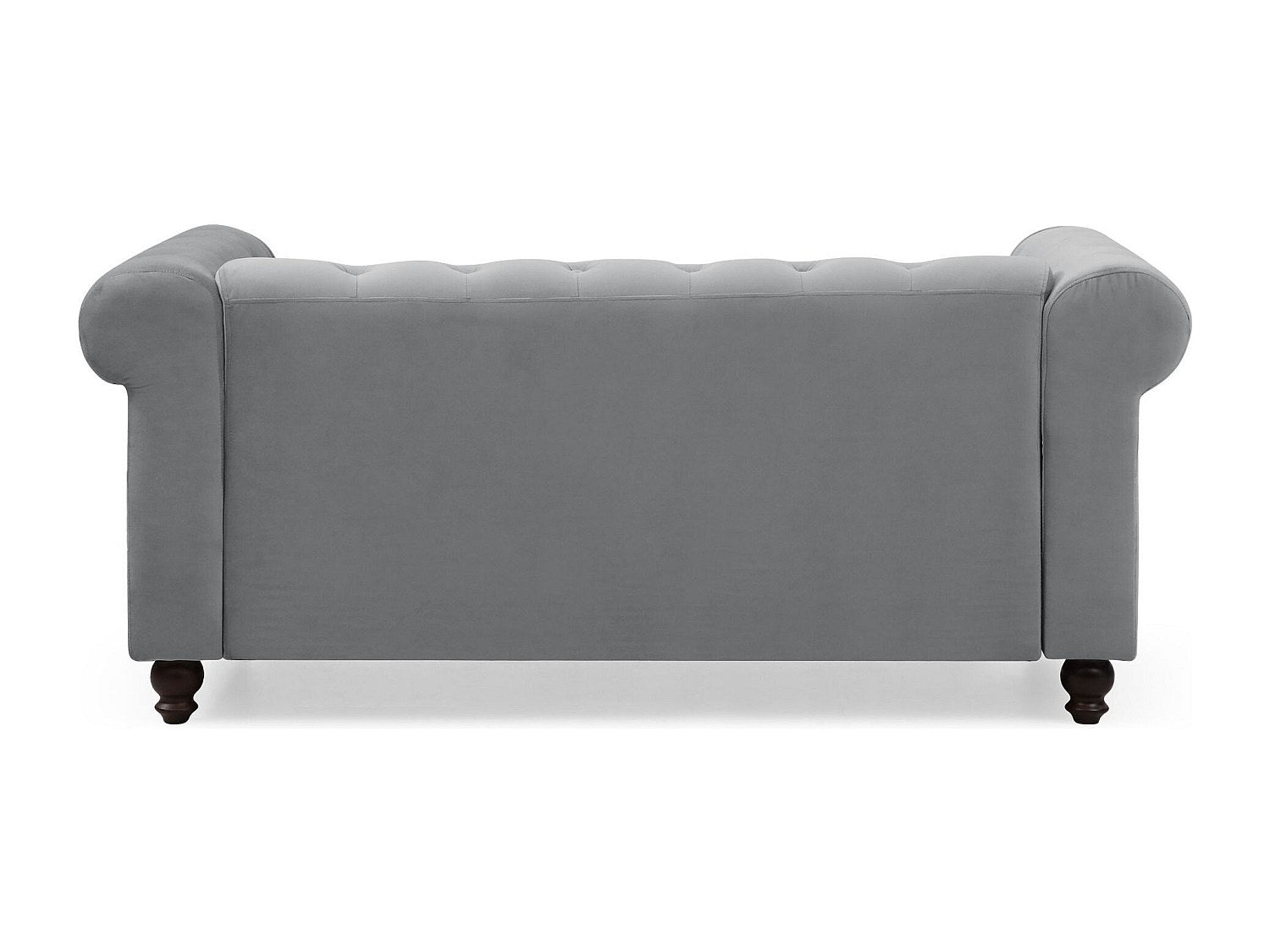 Canapé Chesterfield droit 2 places gris velours