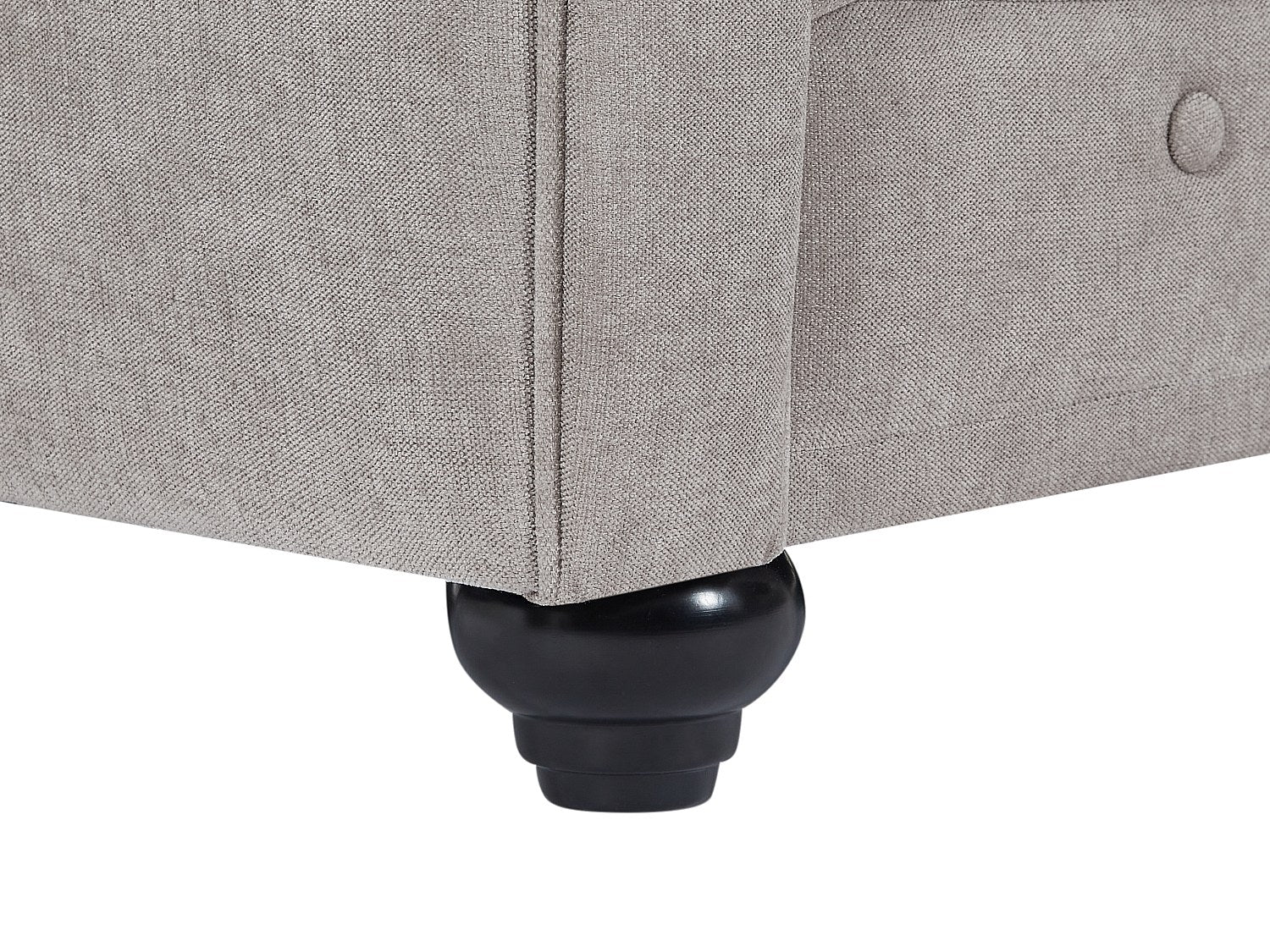 Canapé Chesterfield droit 2 places gris tissu