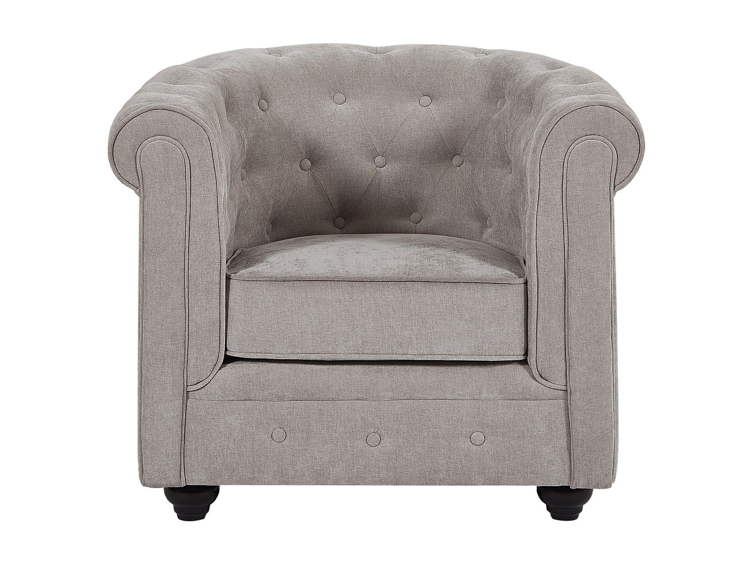 Fauteuil Chesterfield gris tissu