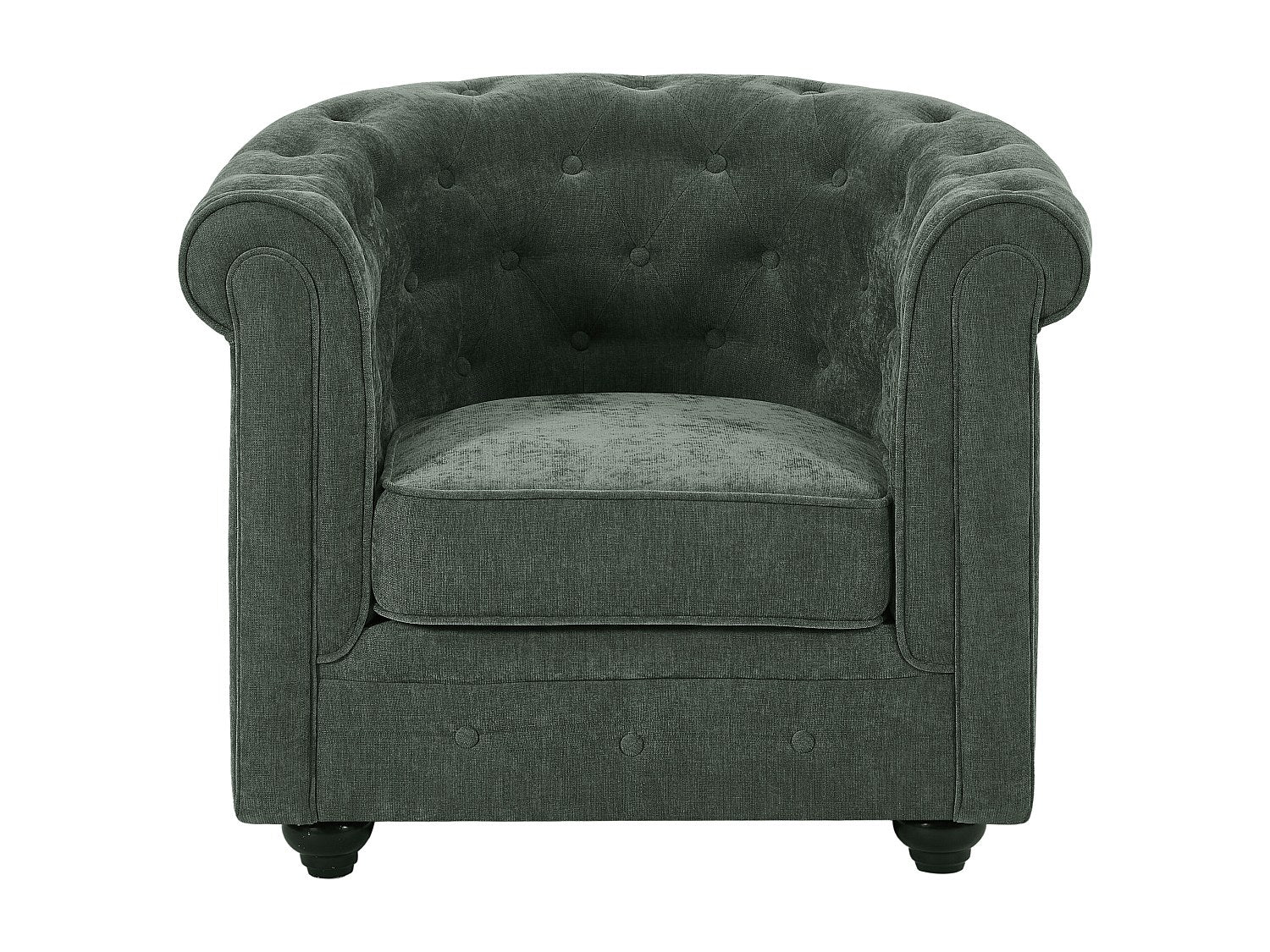 Fauteuil Chesterfield vert tissu