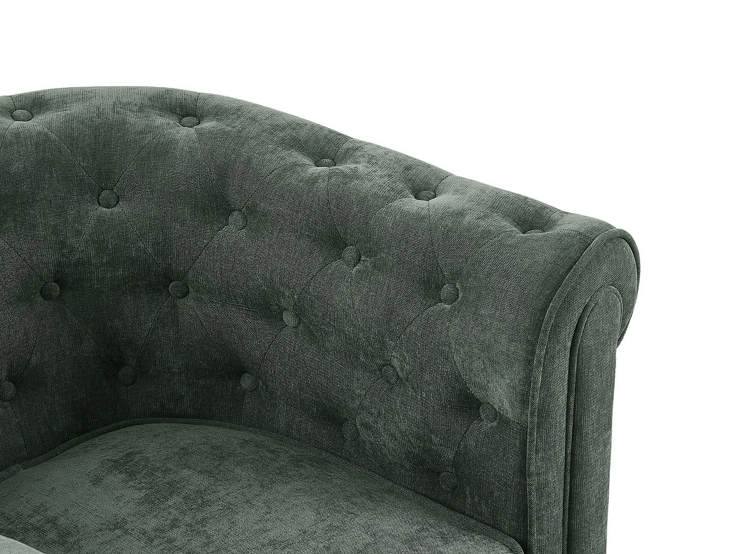 Lot de 2 fauteuils Chesterfield vert tissu