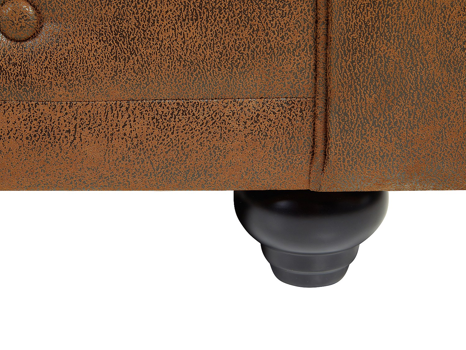 Canapé Chesterfield droit 2 places marron tissu