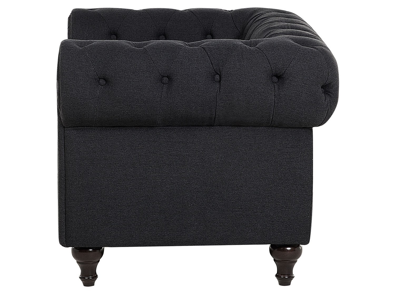 Fauteuil Chesterfield gris tissu